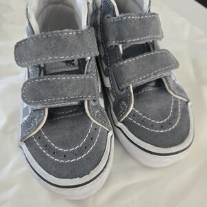 Vans Gray Kids Sneakers with Velcro Straps